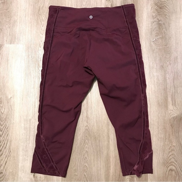 Lululemon Wunder Under Crop High-Rise Flocked 21” Dark Adobe Scatter Floral - Picture 1 of 4